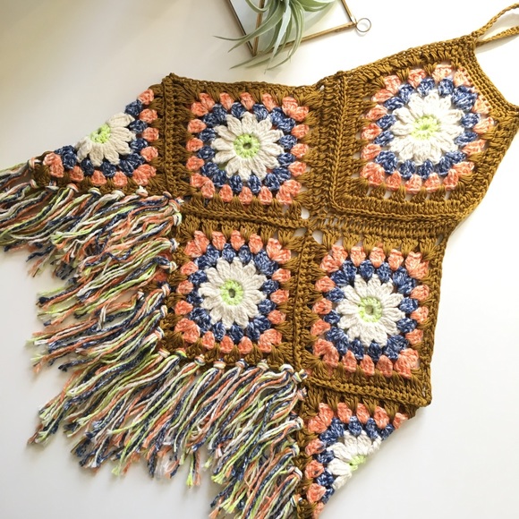 Free People Summer Love Halter Crochet Top XS/S - Picture 5 of 6